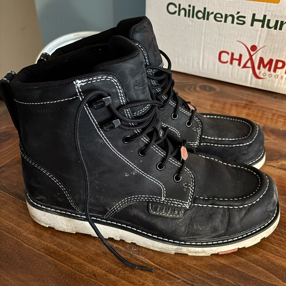 Men's Black Waterproof Brunt Work Boots - Size 11 - Picture 2 of 4
